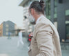 Stylish man walking through the city with his dog – urban lifestyle with BONES dog travel gear